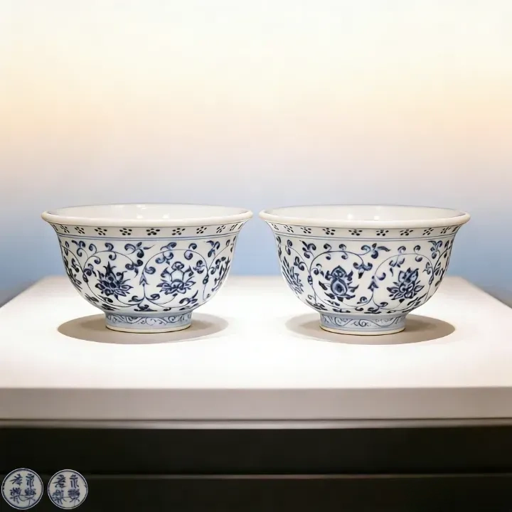 新加坡多祿溙國際拍賣行2026 春季拍賣會臻品推介：明永樂青花纏枝花卉紋壓手杯（一對）